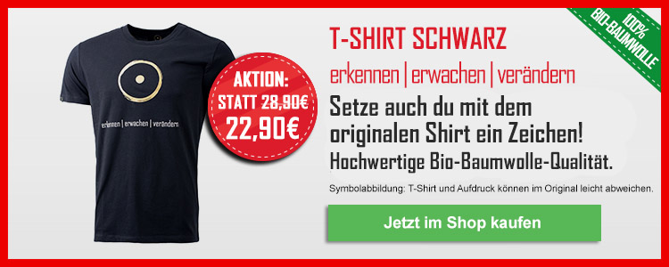 T-Shirt schwarz: erkennen - erwachen - verändern